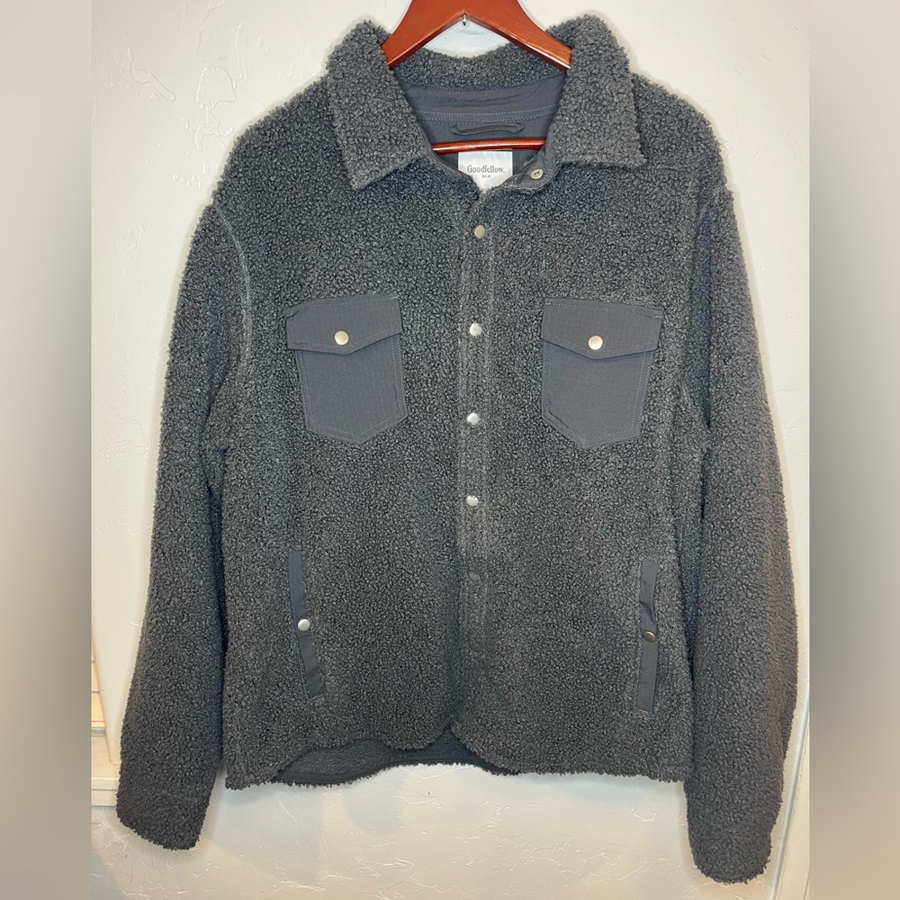 Goodfellow & Co Gray Sherpa Shirt Jacket